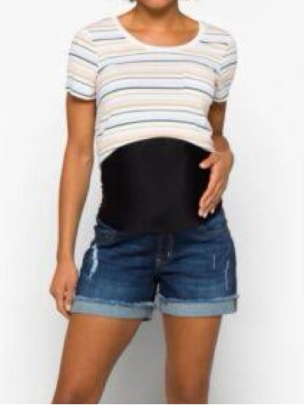 Women’s Black Maternity Denim Shorts